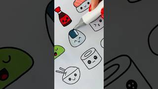 Oddly satisfying sushi colouring 🍣 [upl. by Erdna]