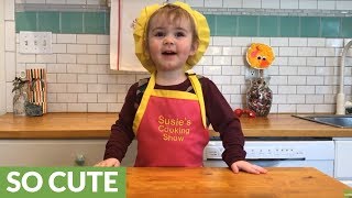 2yearold makes fast amp easy chocolate cake [upl. by Yard308]