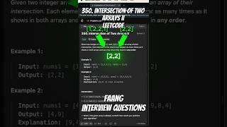 Leetcode 350  Intersection of Two Arrays II [upl. by Ainoek964]