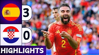 Spain vs Croatia 30  All Goals amp Extended Highlights  UEFA Euro 2024 [upl. by Anayia97]