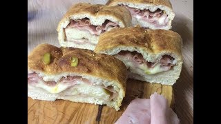 Focaccia Arrotolata ISTANTANEA Mortadella e formaggio veloce senza lievitazione  TUTTI A TAVOLA [upl. by Secor]