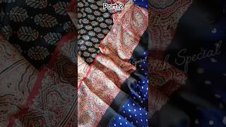 Pure Modal Silk Ajrakh Print with Bandhani Saree  Part2 shorts youtubeshorts trending bandhani [upl. by Wyler483]