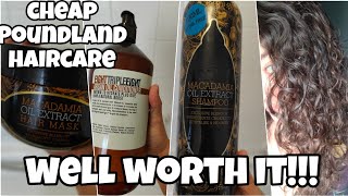 Poundland cheap haircare argan oil conditioner  macadamia oil extract hair mask and shampoo review [upl. by Wentworth]