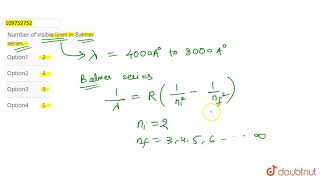 Number of visible lines in Balmer series [upl. by Sadiras]