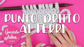 PUNTO DRITTO AI FERRI  tutorial per Principianti spiegato passo a passo lentamente [upl. by Trula]