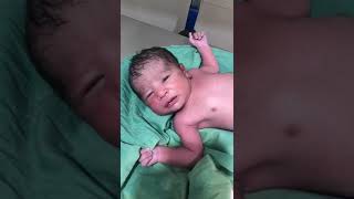 NewBorn Baby Birth after 38Weeks Pregnant New Born baby After Birth Vernix Cleaning Done with Oil [upl. by Zampino]