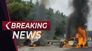 BREAKING NEWS  Kecelakaan Jalur Kontraflow KM 58 Tol JakartaCikampek [upl. by Downes]