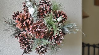 DIY Pinecone Kissing Ball Tutorial [upl. by Kassia]