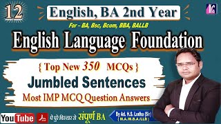 12 English Language  Foundation course  Jumbled Sentences  Important MCQs  BA 2nd year viral [upl. by Ahsitul461]