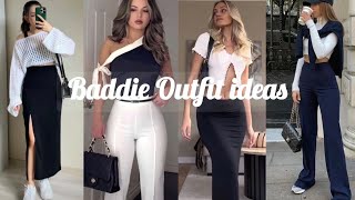 Baddie Outfit ideas  outfit ideas 🤍Outfit Inspo 🖤what to wear 2024✨🤗🎀 [upl. by Aihtnic]