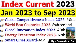 Index 2023 Current Affairs  सूचकांक 2023  Important Indexes 2023  Indias rank in various indexes [upl. by Gerti]