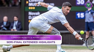 Novak Djokovic vs Lorenzo Musetti  Extended Highlights  Wimbledon 2024 [upl. by Nnayllehs603]