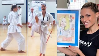 Michelle Hunziker ringrazia Eros Ramazzotti grazie a lui è diventata cintura blu di Karate [upl. by Acquah]