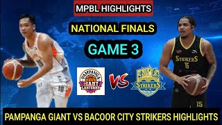 MPBL HIGHLIGHTS  PAMPANGA VS BACOOR CITY  GAME 3  FINALS BEST OF 5 SERIES mpbl [upl. by Akenehs]