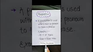 What is preposition✍️ with exampleanswerread english answer education spokenenglish gkking [upl. by Kciredorb]