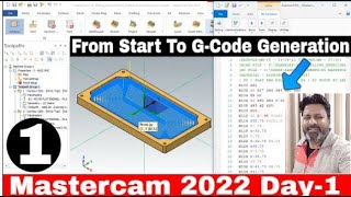 Mastercam 2022 Day1 Complete tutorial  How to Start Mastercam 2022 amp Post process GCode in Hindi [upl. by Ardnasirk863]