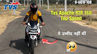 Tvs Apache RTR 160 2v 2024 model Top Speed 0To 100  All Gear Top Speed  ये उम्मीद नहीं थी 🥲 [upl. by Ettenig33]