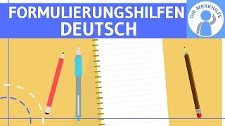 Formulierungshilfen für Texte  Überleitungen amp Satzanfänge  Sprache in Texten verbessern Beispiel [upl. by Sturrock]