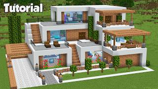 Minecraft How to Build a Modern House Tutorial Easy 41  Interior in Description [upl. by Parke539]