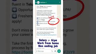 Telugu latest job vacancies in nxtwavesalary 6LPA [upl. by Ecylahs]