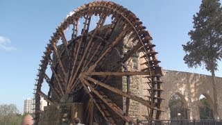 Waterwheel Norias of Hama نواعير حماة in Syria سوريا‎ [upl. by Sikko]