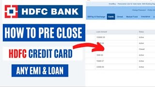 How To Cancel HDFC Credit Card Emi amp Loan How to pre close hdfc bank credit card emi online [upl. by Ellary]