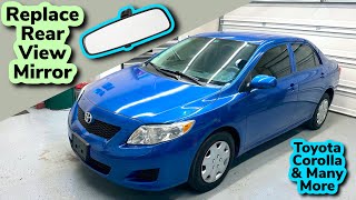 How To Replace Toyota Corolla Rear View Mirror and most cars [upl. by Airetnahs]