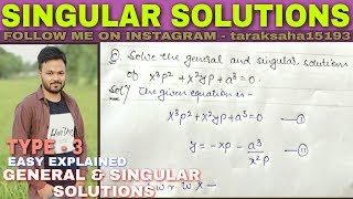 SINGULAR SOLUTION DIFFERENTIAL EQUATION IN HINDI  PART  3 [upl. by Raila170]