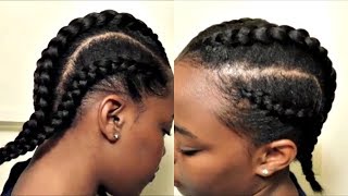 CORNROW BRAIDS FOR MAXIMUM LENGTH RETENTION  RELAXED HAIR [upl. by Asinet992]