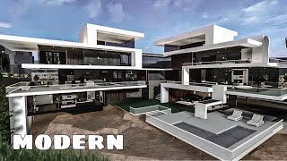 Bloxburg Mansion Modern House no LARGEPLOT  House Build [upl. by Parks979]