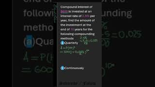 Compound Interest quarterly and continuously how to calculate [upl. by Raddatz]