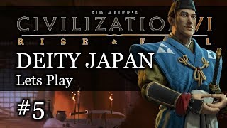 5 Japan Deity Civ 6 Rise amp Fall Gameplay Lets Play Japan [upl. by Eninotna]