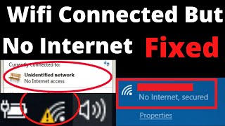 ⚡ Fixed  WiFi Connected But No Internet Access On Windows 7 8 10  Unidentified network  Hindi [upl. by Awram]