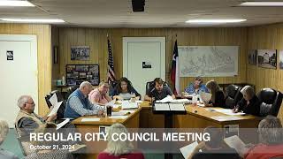 10 21 24 Regular City Council Of Ladonia Meeting [upl. by Airual]