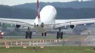 Zürich Airport Runway 28  A340300 Landings [upl. by Missak]