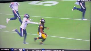 Broderick Jones ruined this unbelievable pass from Fields for 51 yds to PickensSteelers HereWeGo [upl. by Aicul]