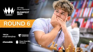 Round 6  45th FIDE CHESS OLYMPIAD [upl. by Nosnej]