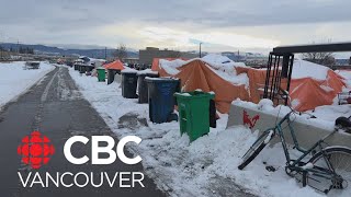 Kelowna BC tent encampment residents prepare for cold snap [upl. by Akemit]