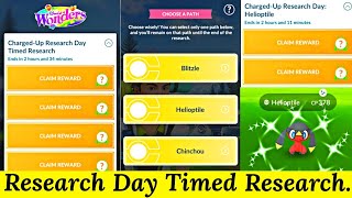 ChargedUp Research Day Timed Research Pokemon Go  Choose a path Pokemon Go  Shiny Helioptile [upl. by Ahsiuqat112]