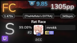 🔴 99⭐ mrekk  Enter Shikari  Rat Race TheMefistos EXTRA HDDT 9908 FC 2  1305pp  osu [upl. by Muirhead]