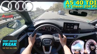 2023 Audi A5 40 TDI Sportback Quattro 204 PS HIGH SPEED AUTOBAHN DRIVE POV [upl. by Dianthe9]