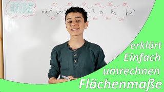 Flächenmaße umrechnen Einfach erklärt Rechnen mit Größen [upl. by Kaycee]