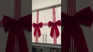 DECORATING Christmas Ribbon for cabinets Christmas Decorations Festive Holidays Subscribe [upl. by Cozmo677]