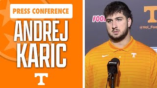 Tennessee footballs OL Andrej Karic talks during the bye week I Volquest I GBO [upl. by Aneeles]