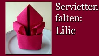 Servietten falten einfach Lilie  Blume falten  Tischdekoration selber machen  DIY [upl. by Myrt]