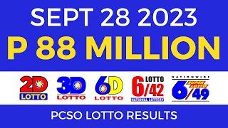 Lotto Result September 28 2023 9pm PCSO [upl. by Aicenod172]