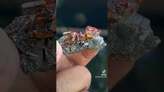 Red wulfenite on matrix mineral minerals crystals gemstone [upl. by Anana365]