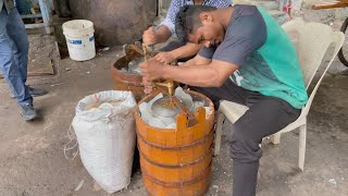 OldFashioned Hand Churned Ice Cream Making  Indian Street Food [upl. by Geanine]