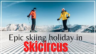 Epic skiing holiday in Skicircus Saalbach Hinterglemm Leogang Fieberbrunn [upl. by Nwahsaj]