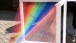 String Art Prism Cube With Multi Colour Shades  WooGlobe [upl. by Valdes119]